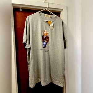 Ralph Lauren Gray Bear polo snowbeach vintage ski graphic p-wing